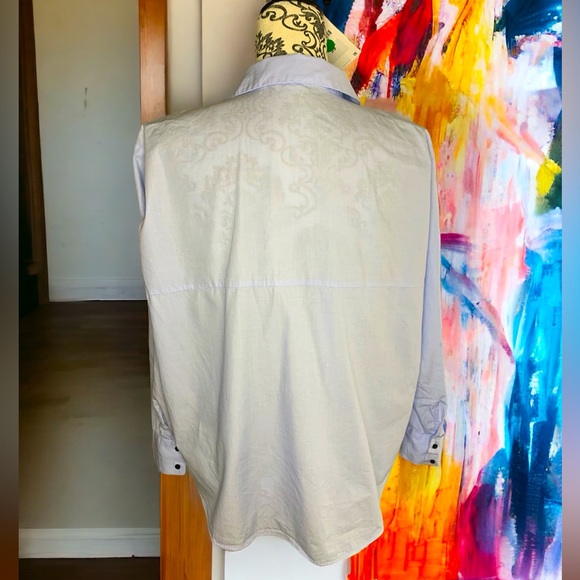 🆕 ZARA Women’s light blue blouse with striped arms- Small - Picture 6 of 9